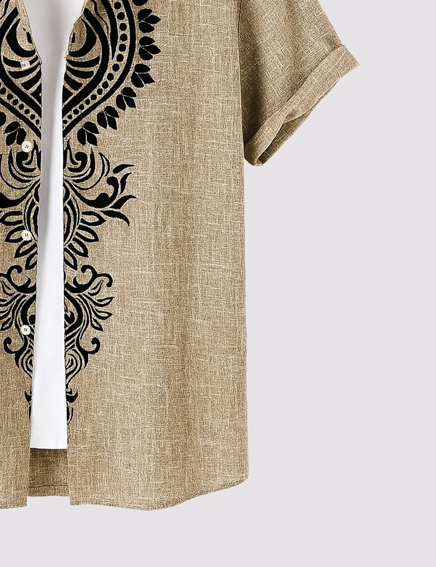Fazone Men's Premium Ethnic Mandala Print Half Sleeve Casual Shirt