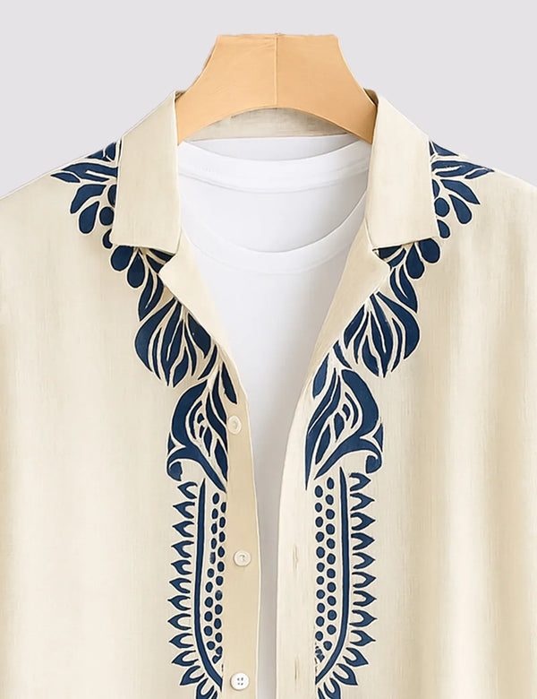 Fazone Men's Premium Tropical Print Half Sleeve Casual Shirt