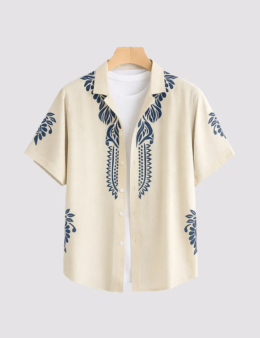 Fazone Men's Premium Tropical Print Half Sleeve Casual Shirt